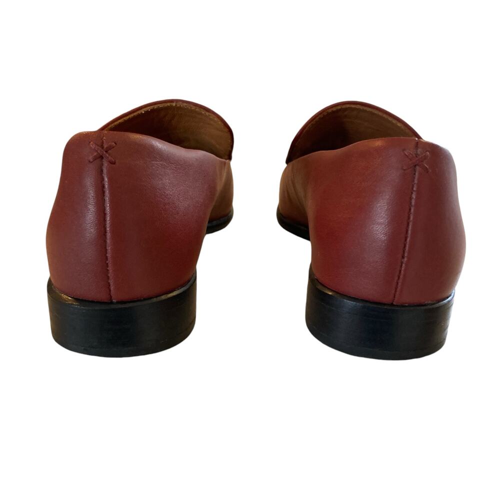 Rag Bone Aslen Leather Loafers Sz 37.5 Russet Red Chain Accent Classic Old Money - Picture 14 of 15